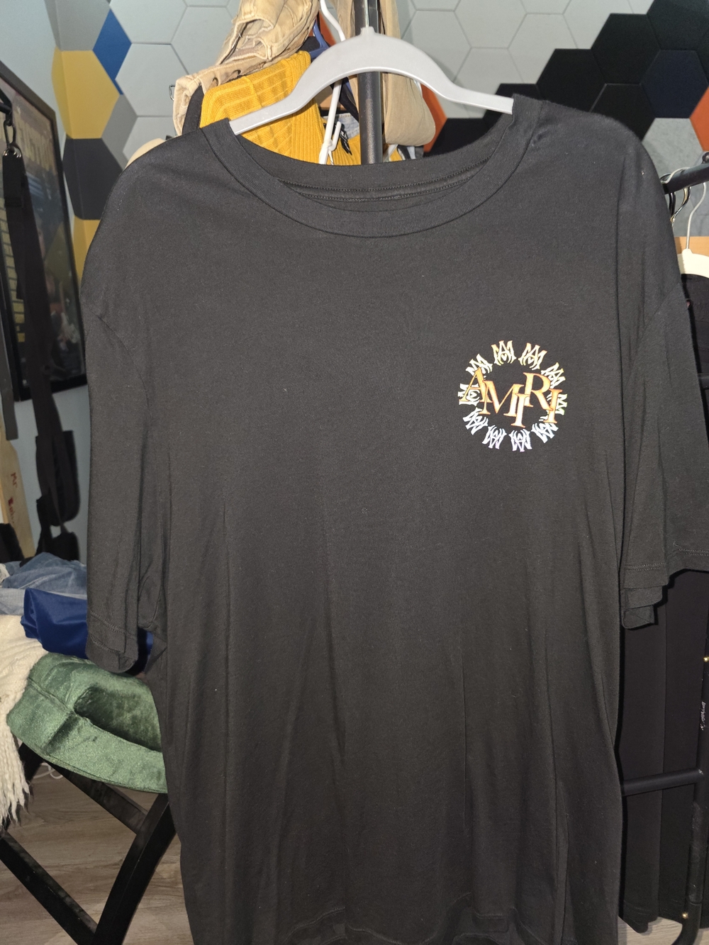 Authentic Amiri Black Graphic Logo T-Shirt